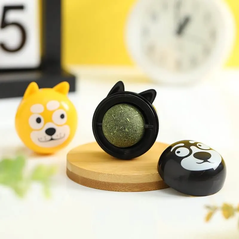 2 pcs Cartoon Catnip Balls, Teeth Cleaning Cat Toys Catmint