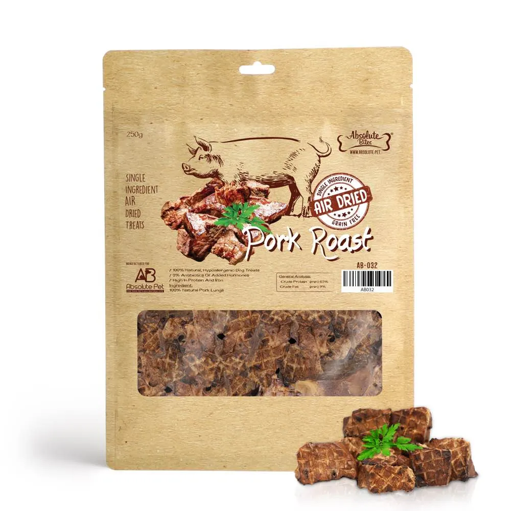 35% OFF: Absolute Bites Air Dried Pork Roast Dog Treats 250g