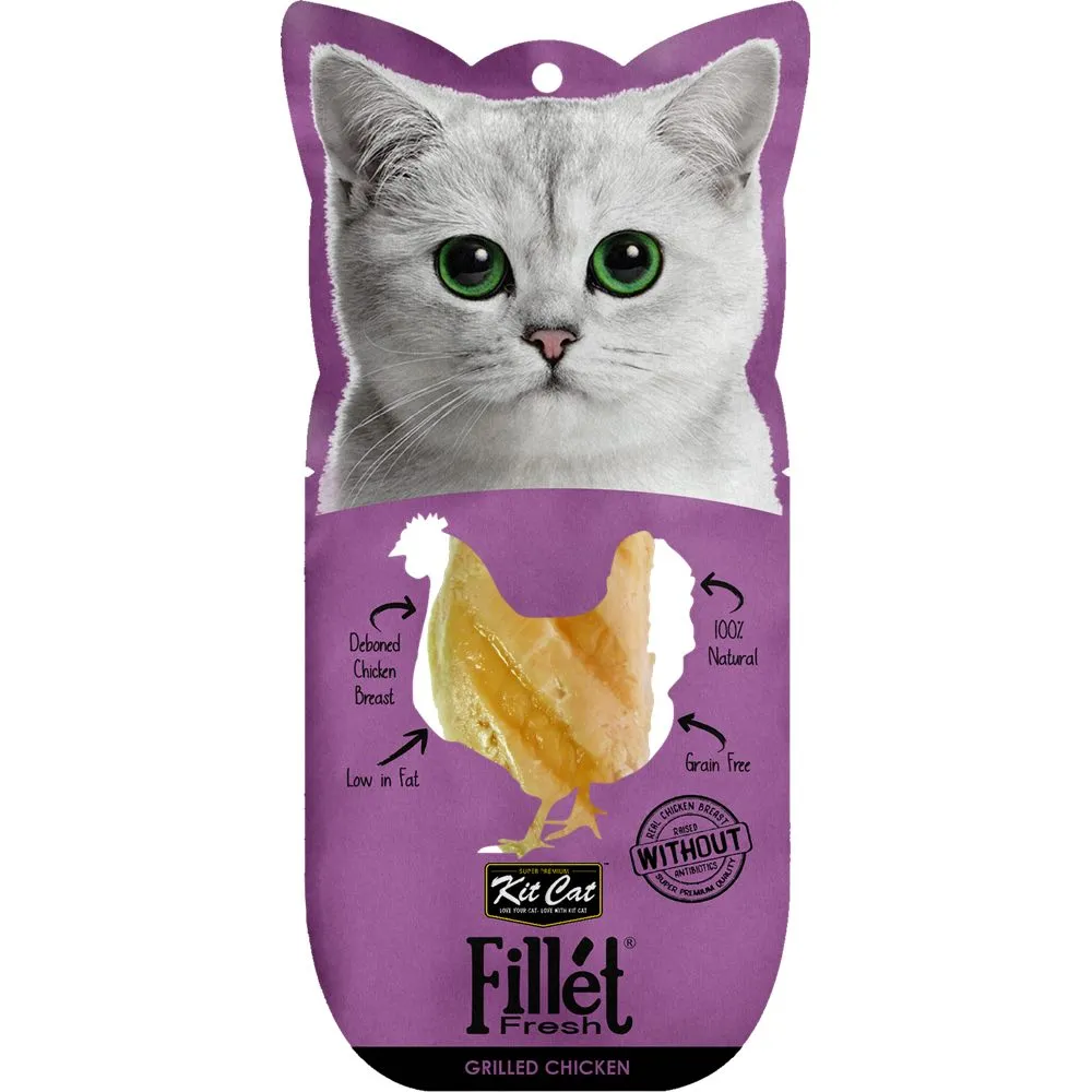 6 FOR $13: Kit Cat Fillet Fresh Grilled Chicken Cat Treat 30g