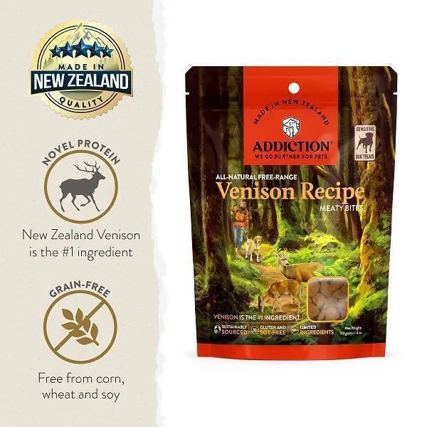 Addiction Dog Venison Meaty Bites 113g