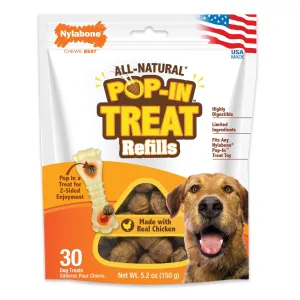 All-Natural Pop-In Dog Treat Refills, Chicken, All Sizes, 30 ct