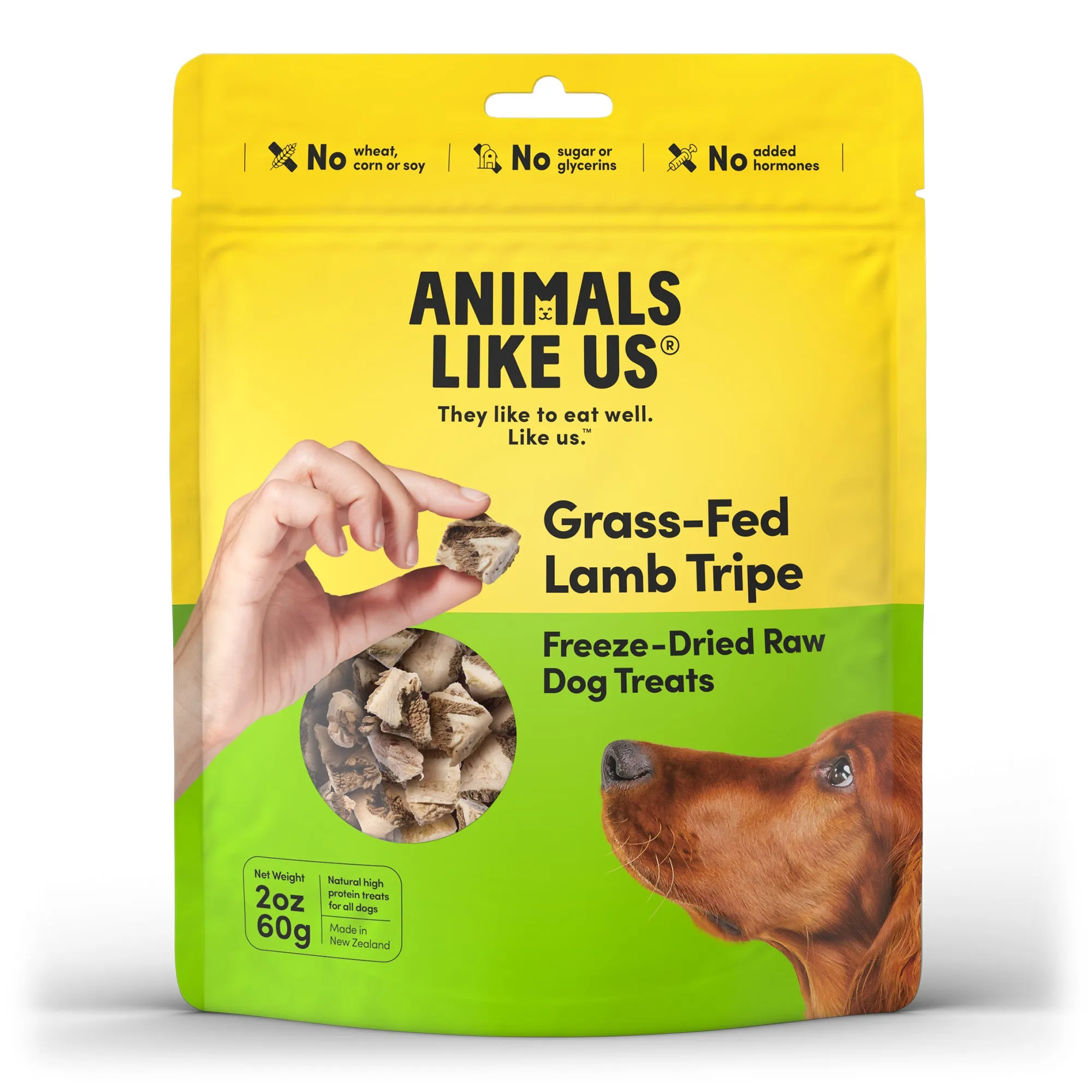 Animals Like Us Grass-Fed Lamb Tripe Freeze-Dried Raw Dog Treats 60g