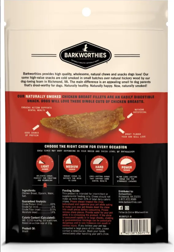 Barkworthies 4oz. Smoked Chicken Fillet For Dogs