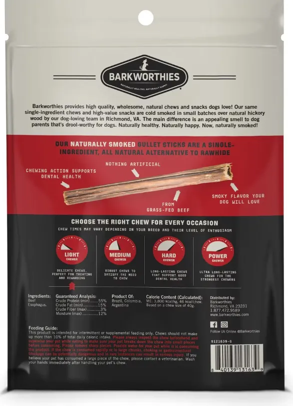 Barkworthies 5-6 Inch Smoked Marrow Bone For Dogs