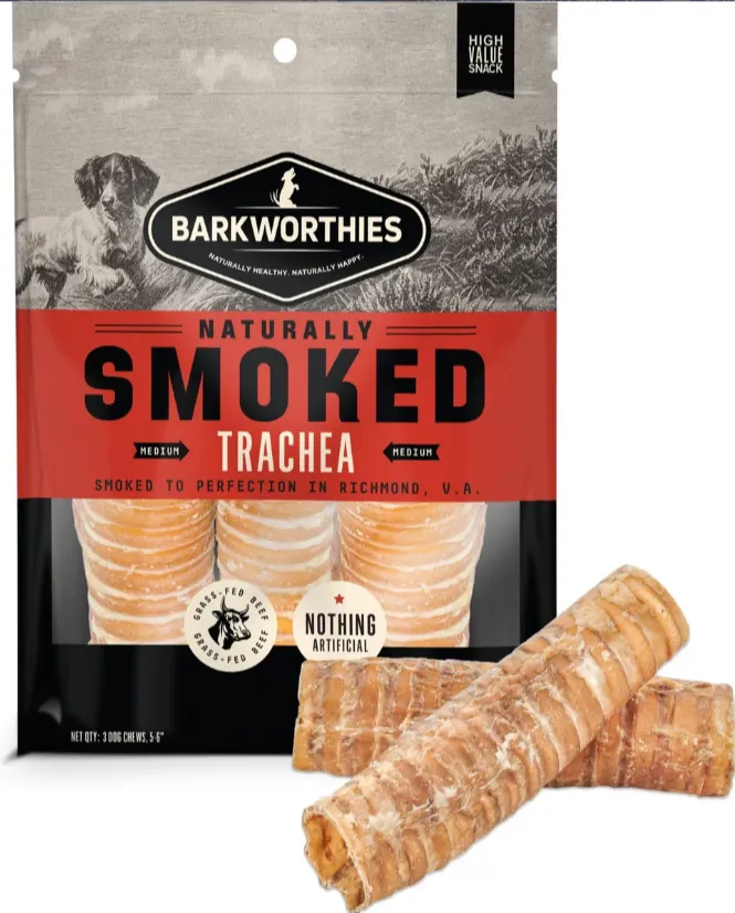 Barkworthies 6 Inch Smoked Trachea For Dogs