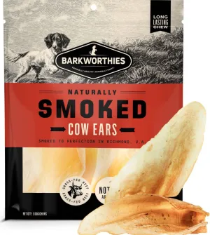 Barkworthies Smoked Cow Ear 5 Pack For Dogs