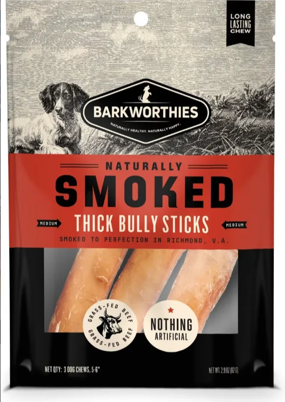 Barkworthies Thick 6 Inch Smoked Bully For Dogs