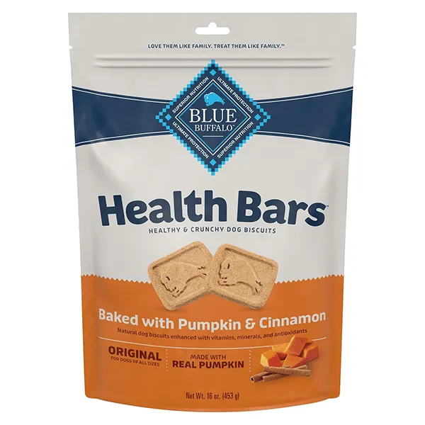 BLUE Health Bars Natural Crunchy Dog Treats Biscuits; Pumpkin & Cinnamon, 16oz