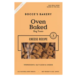 Bocce's Bakery Basics Oven Baked Cheese Biscuits Wheat Free Dog Treats 14 oz