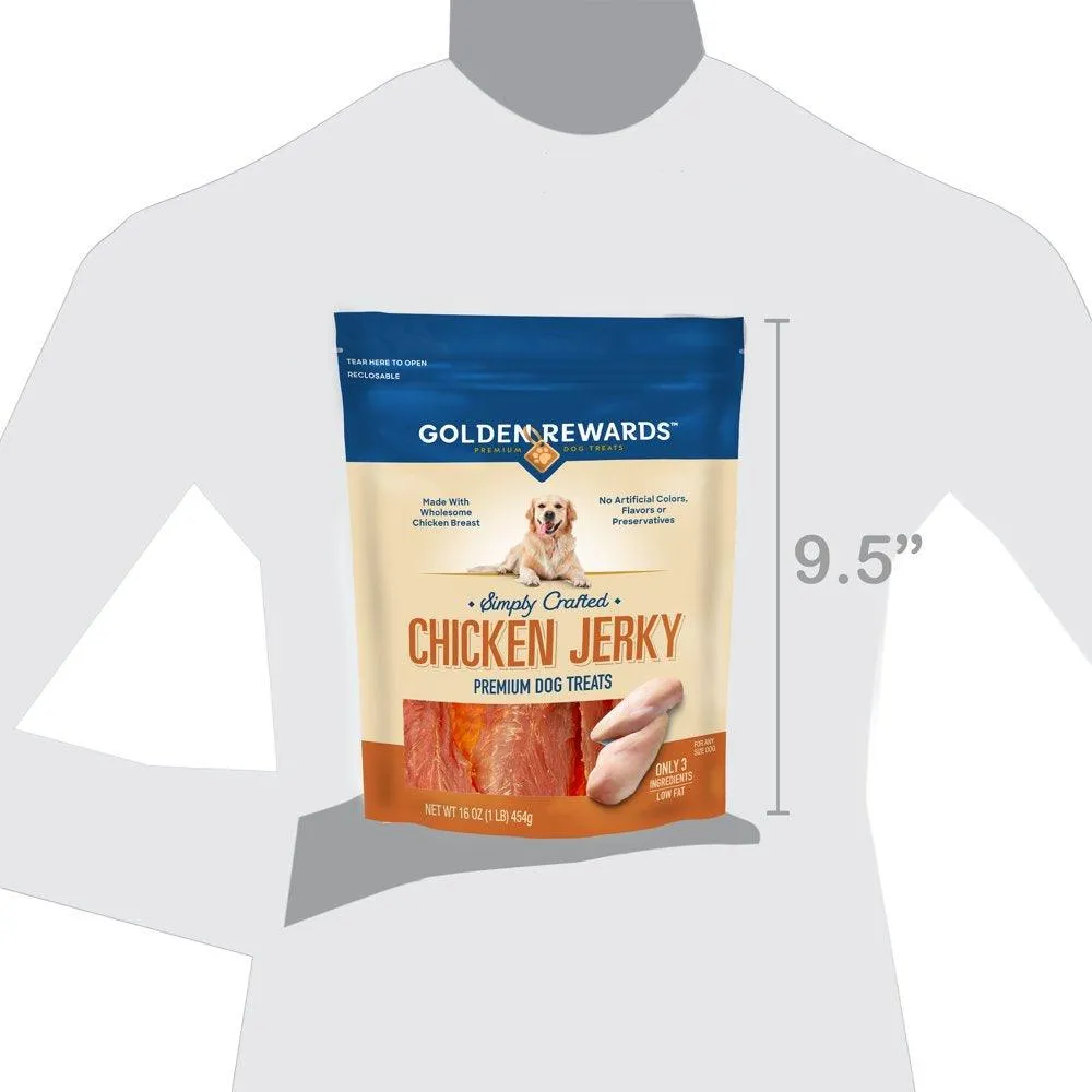 Chicken Flavor Dry Jerky Treats for Dogs 16 Oz