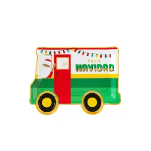 Christmas Taco Truck Shaped Paper Plates