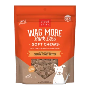 Cloud Star Wag More Bark Less Soft & Chewy with Creamy Peanut Butter Dog Treats 6 oz