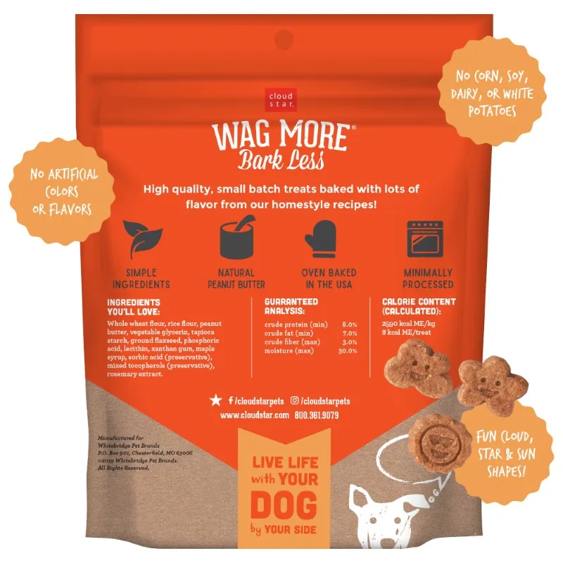 Cloud Star Wag More Bark Less Soft & Chewy with Creamy Peanut Butter Dog Treats 6 oz