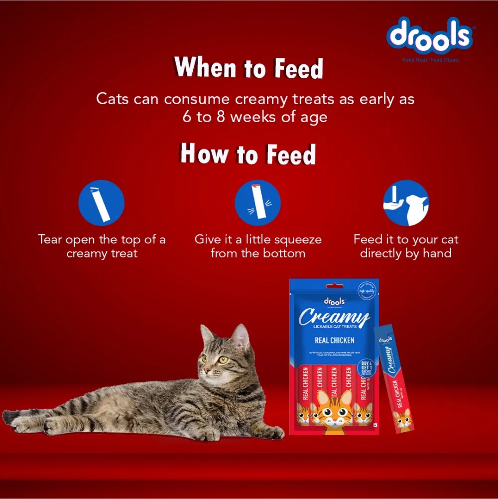 Drools Real Chicken and Salmon & Skipjack Creamy Cat Treats Combo