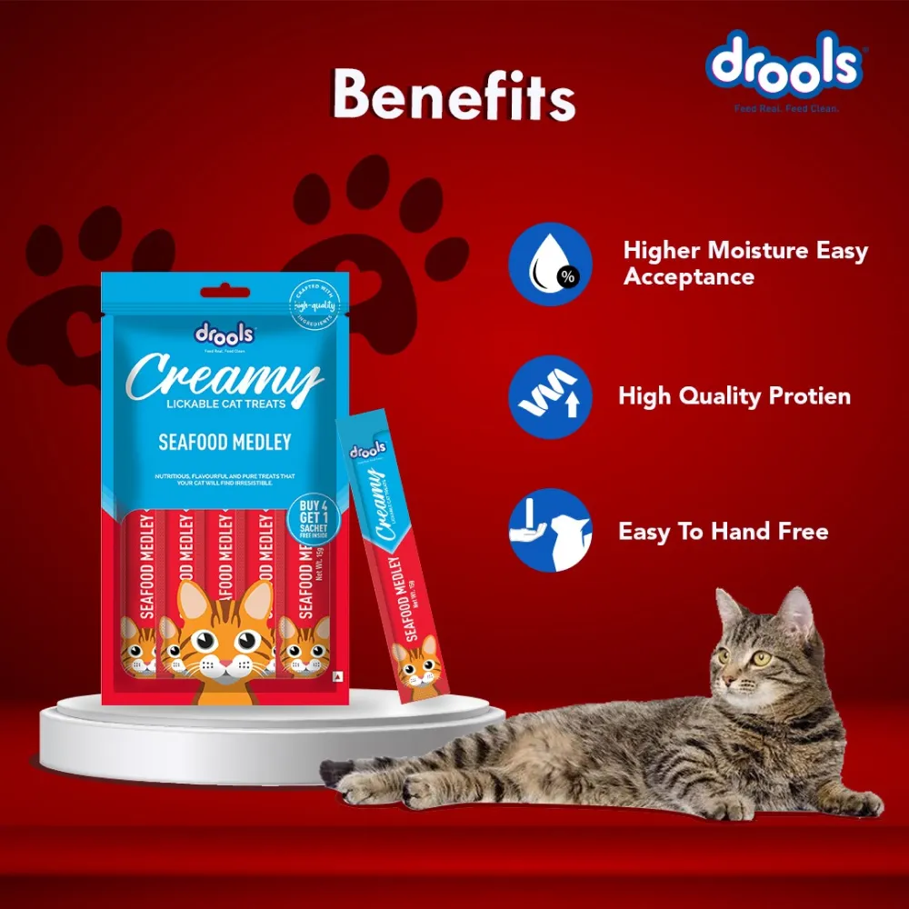 Drools Seafood Medley, Salmon & Skipjack and Crab & Chicken Cat Treats Combo