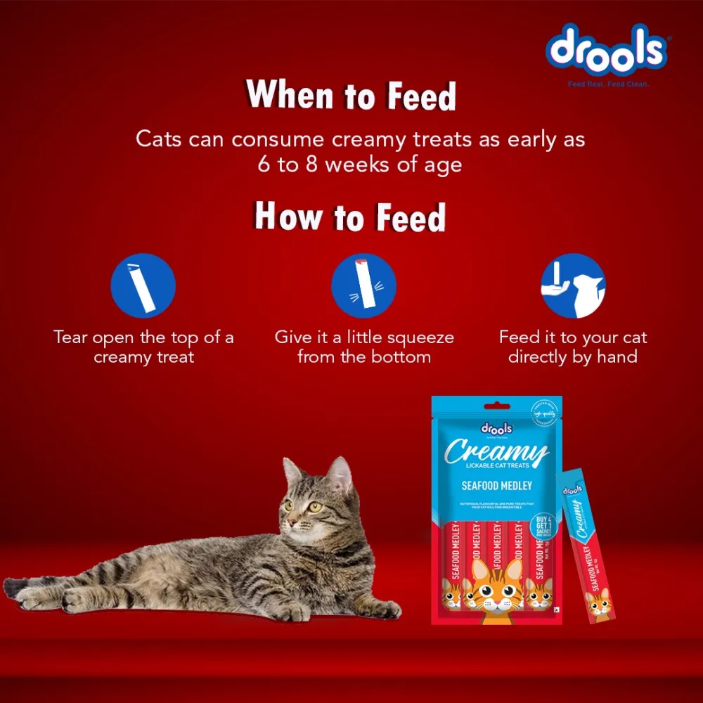 Drools Seafood Medley, Salmon & Skipjack and Crab & Chicken Cat Treats Combo