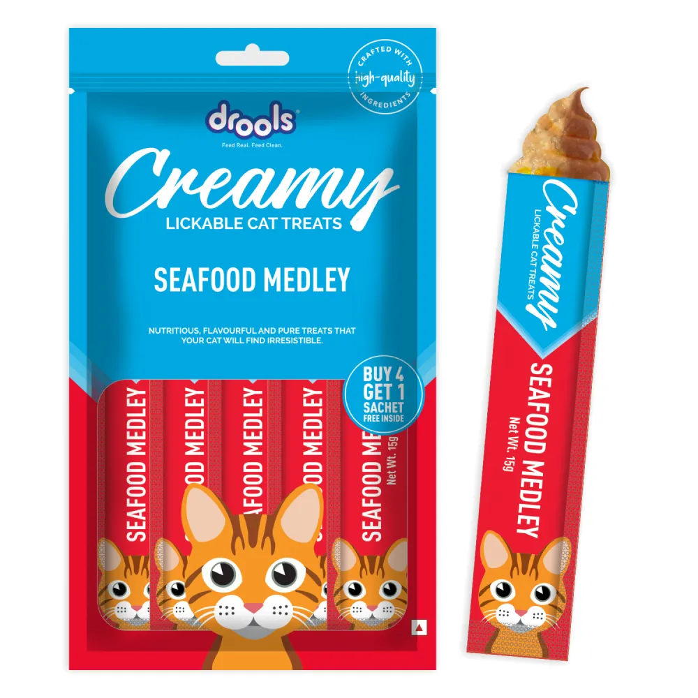 Drools Seafood Medley, Salmon & Skipjack and Crab & Chicken Cat Treats Combo