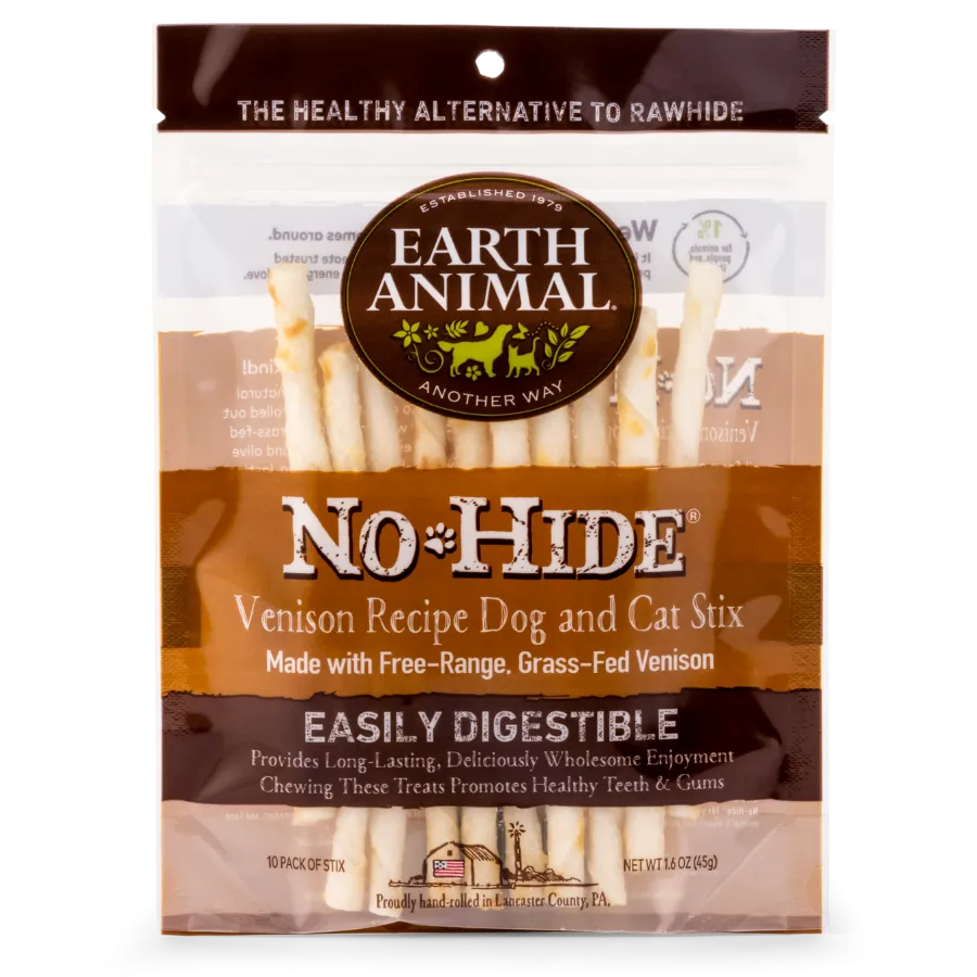 Earth Animal No Hide Venison Stix Dog Treats 10pk