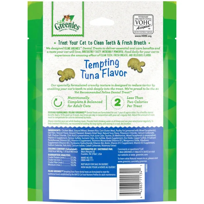 FELINE GREENIES Tempting Tuna Flavored Dental Treats, Mega Size