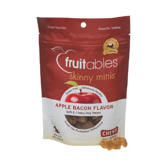 Fruitables Skinny Minis Apple Bacon Flavor Soft & Chewy Dog Treats 5oz