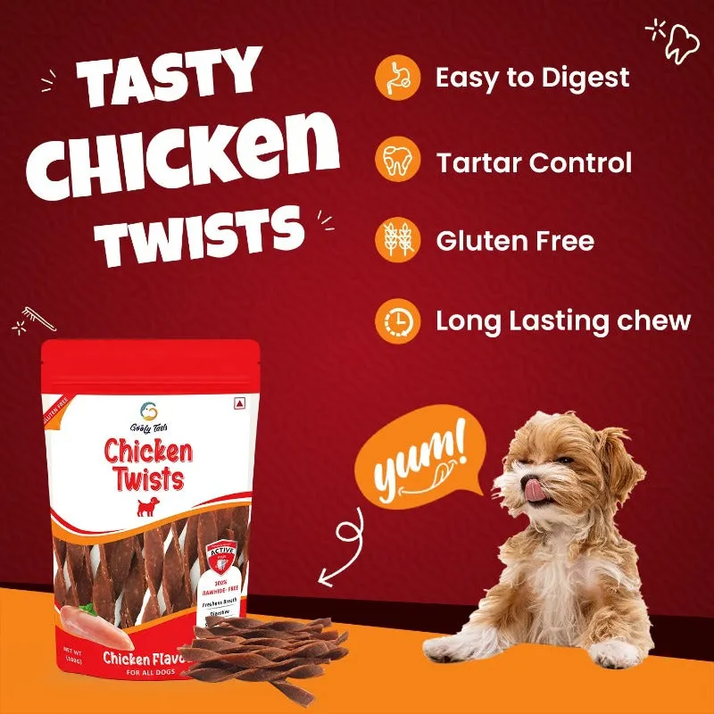 Goofy Tails Active Chicken Twists - Dental Treats for Dogs