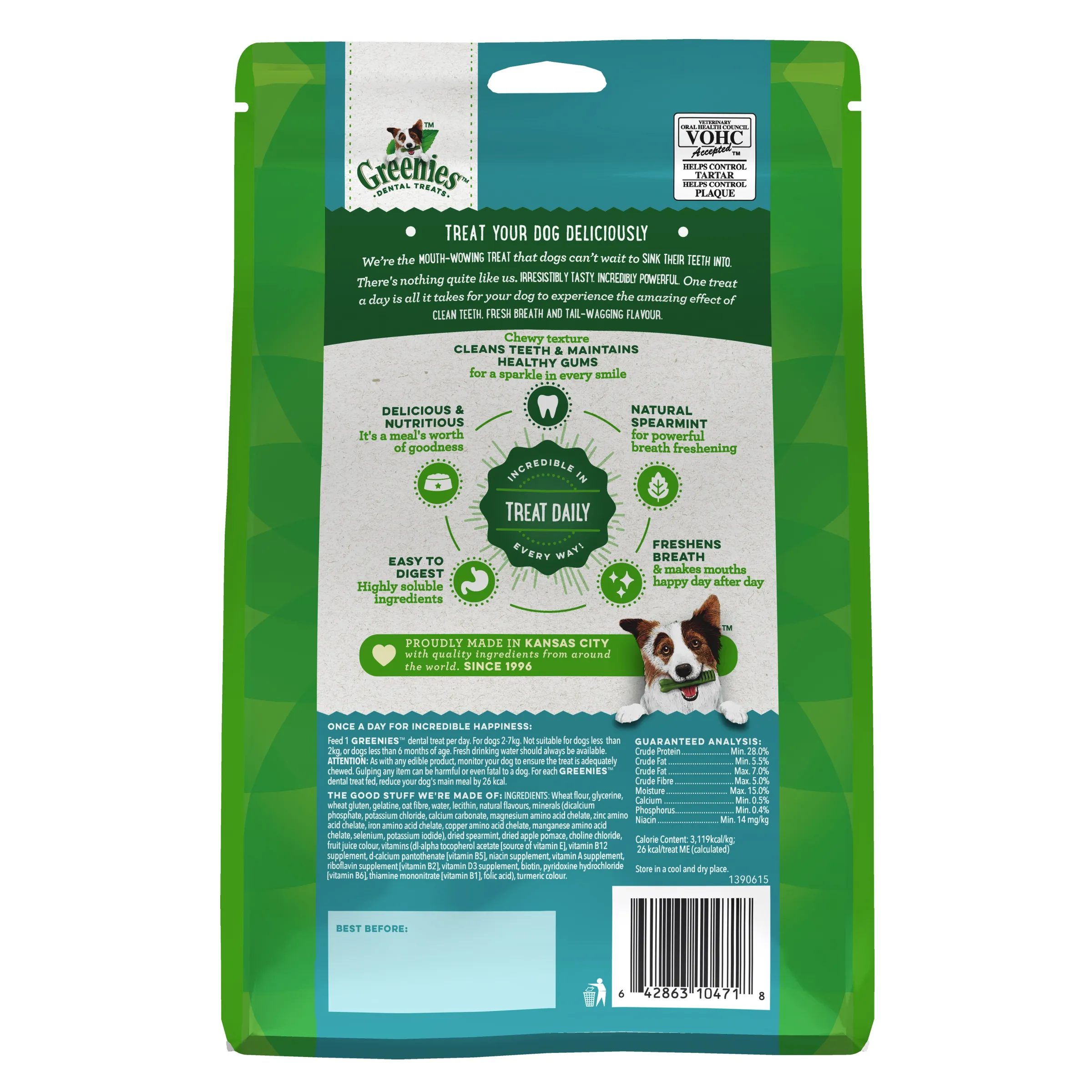 Greenies Dog Fresh Mint Dental Health Treats for Teenie Dogs 340g