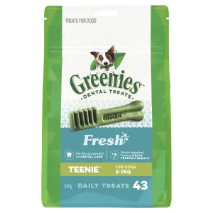 Greenies Dog Fresh Mint Dental Health Treats for Teenie Dogs 340g