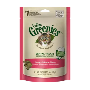 Greenies Feline Savory Salmon Flavor Dental Cat Treats, 2.5-oz bag