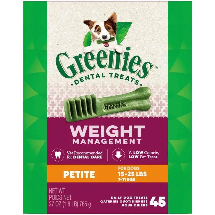 GREENIES Weight Management Petite Dental Treats, 45 Count