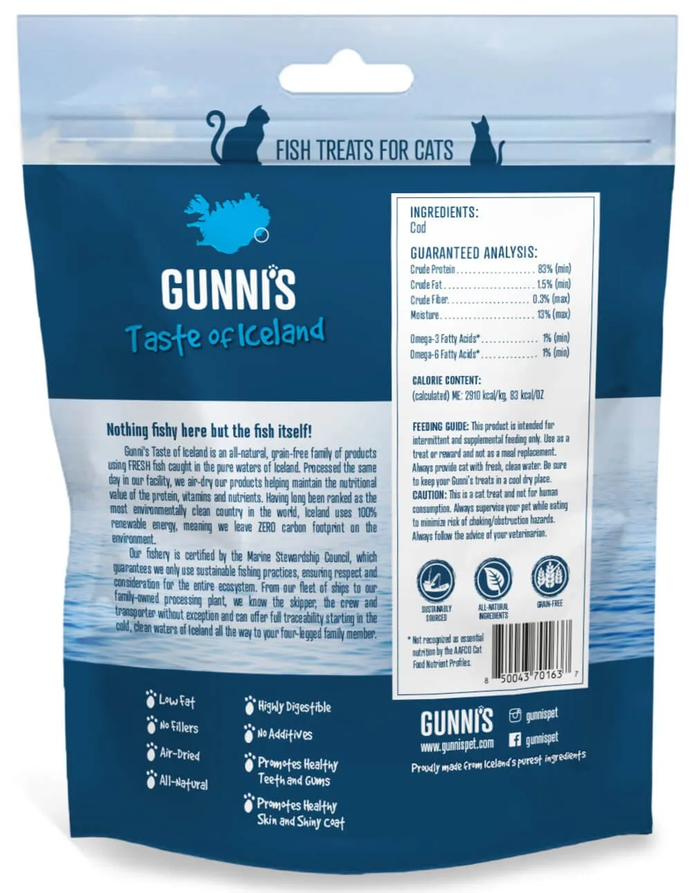 GUNNI’S Cod Mini Morsels Cat Treats 42.5g