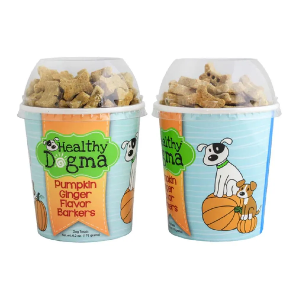 Healthy Dogma Pumpkin Ginger Barkers Natural Dog Treats (Cup) 6.2oz