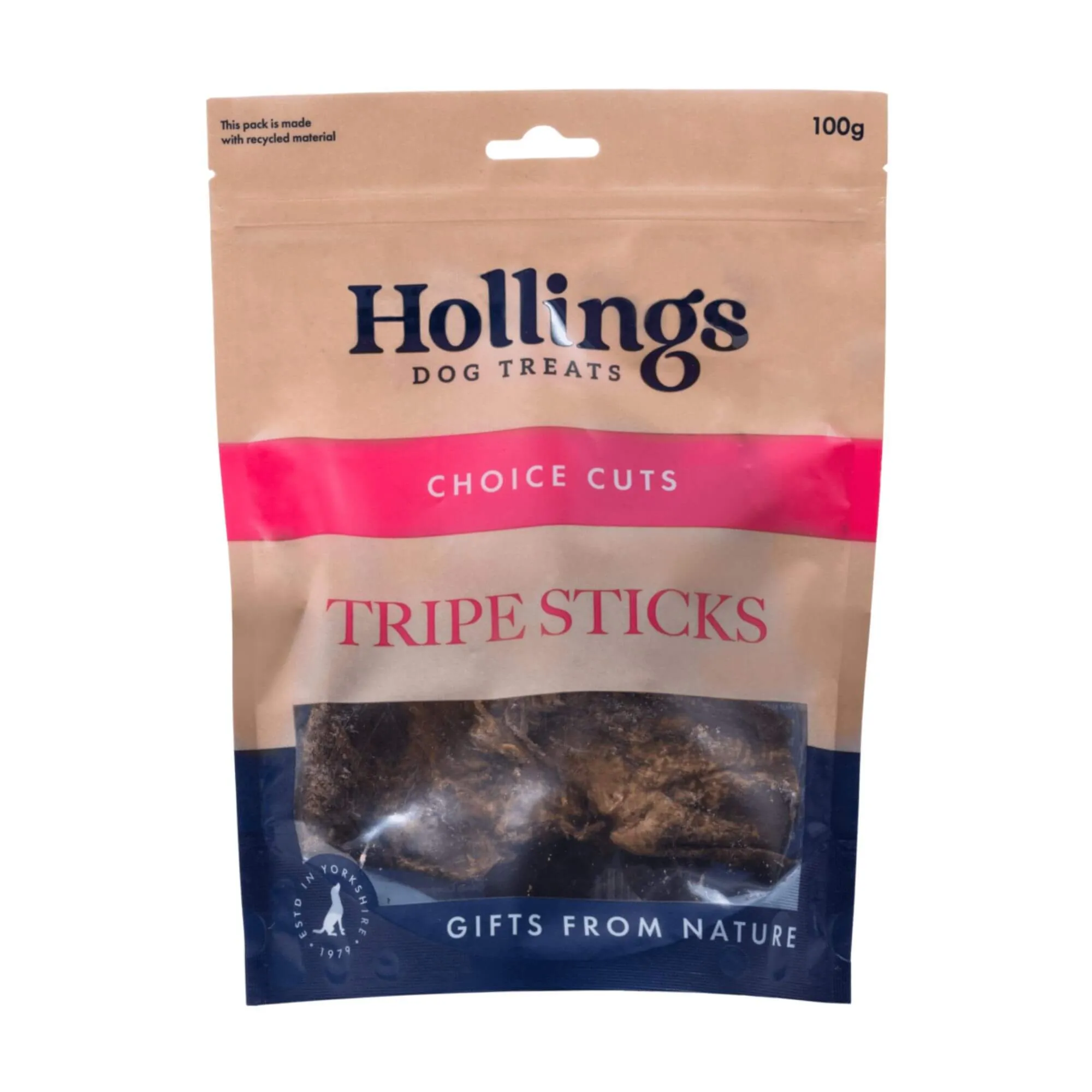 Hollings Tripe Sticks Natural Dog Treats 100g x 20 Packs