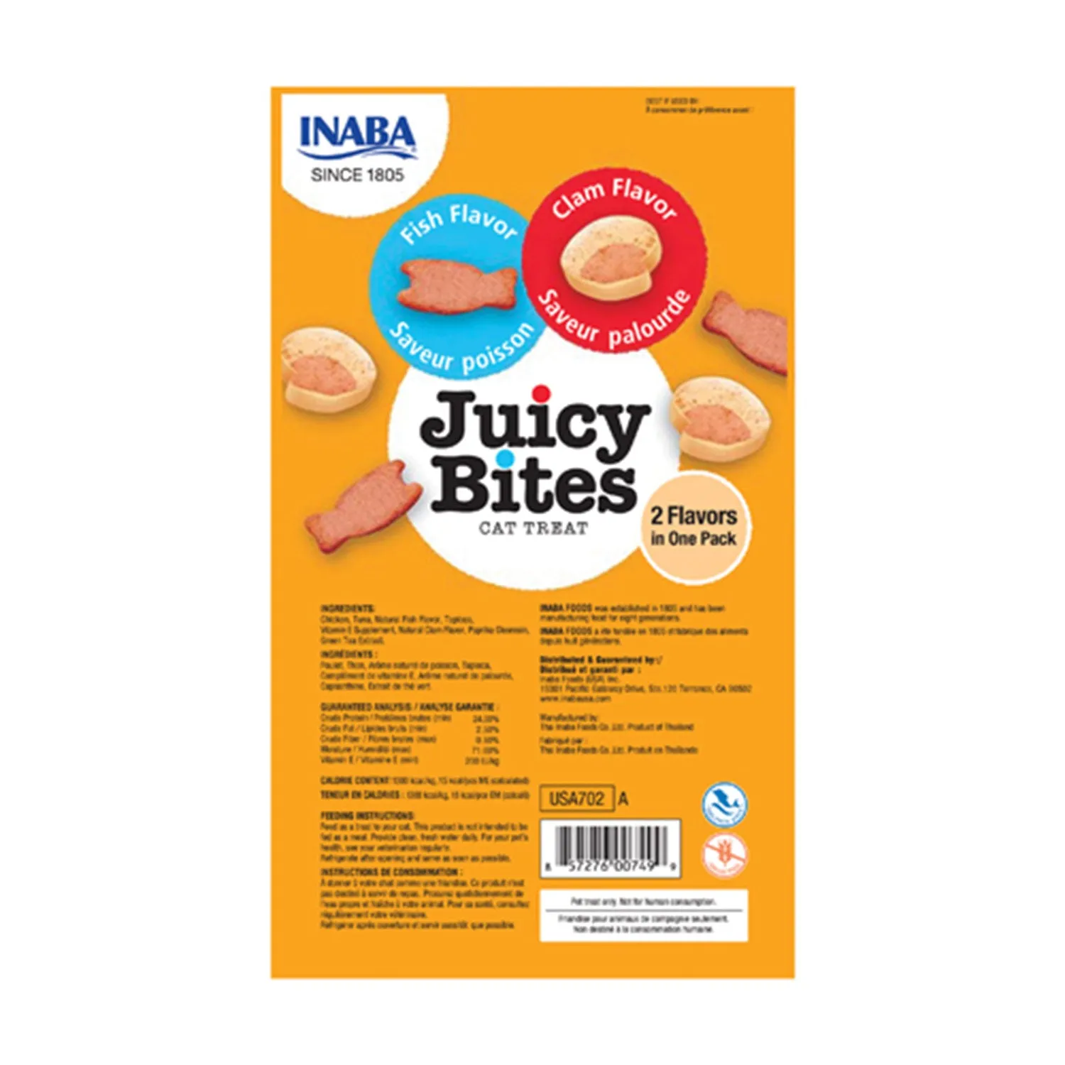 Inaba Juicy Bites Fish & Clam Cat Treats 3pk