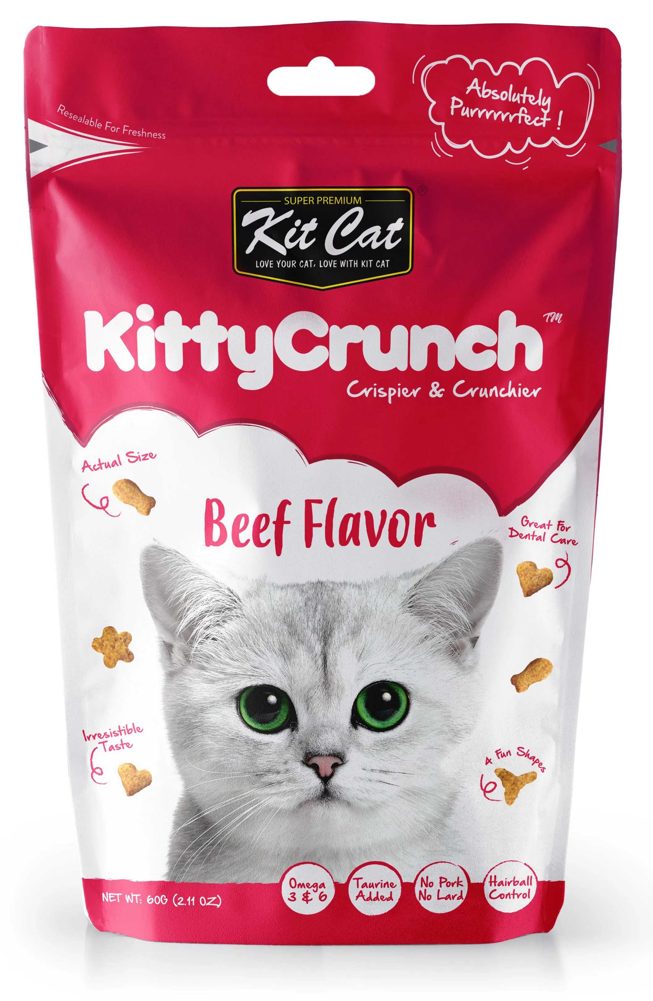 Kit Cat Kitty Crunch Cat Treat Beef 60g