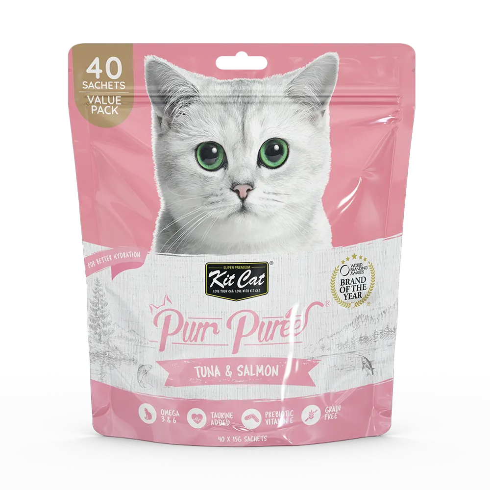 KitCat Purr Puree Value Pack Tuna & Salmon 600g (40 Sachets x 15g)