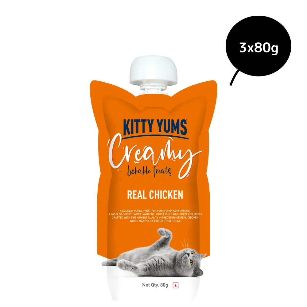 Kitty Yums Lickable Real Chicken Creamy Cat Treat