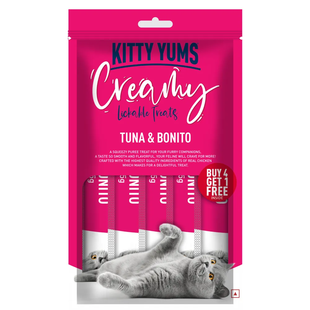 Kitty Yums Tuna & Bonito and Salmon & Skipjack Creamy Cat Treats Combo