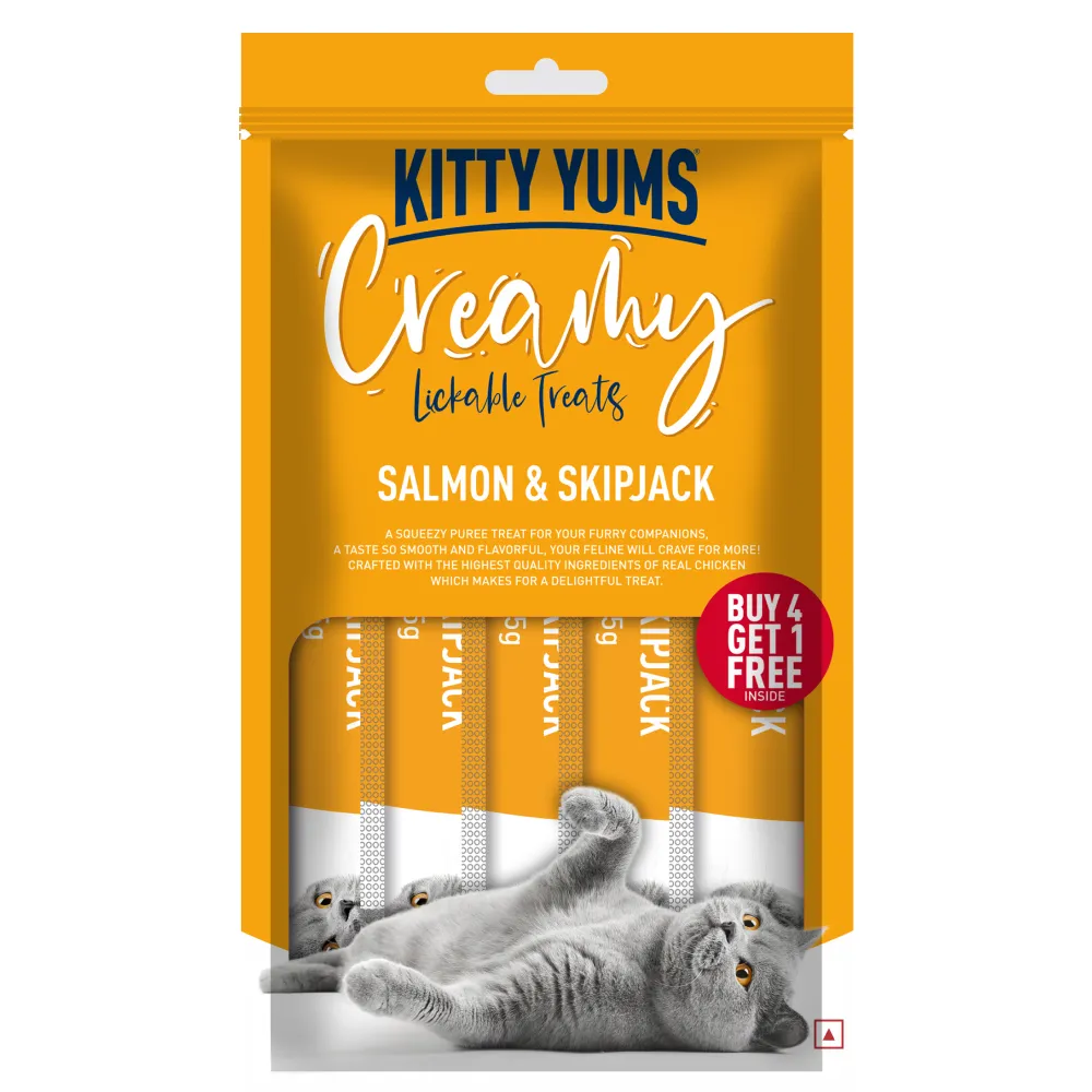 Kitty Yums Tuna & Bonito and Salmon & Skipjack Creamy Cat Treats Combo