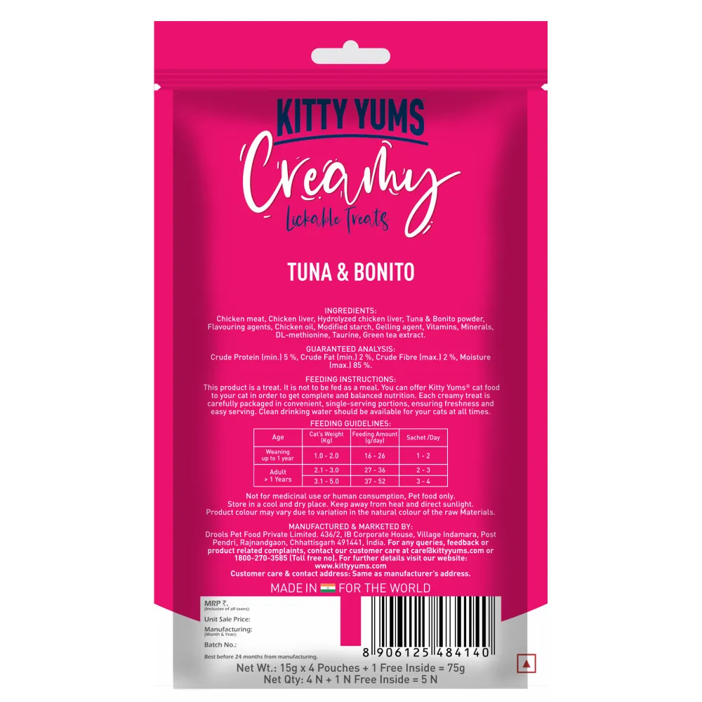 Kitty Yums Tuna & Bonito and Seafood Medley Creamy Cat Treats Combo