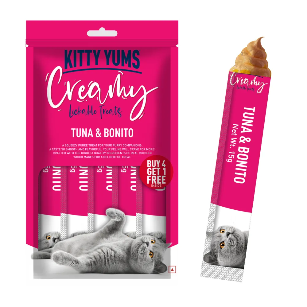 Kitty Yums Tuna & Bonito and Seafood Medley Creamy Cat Treats Combo