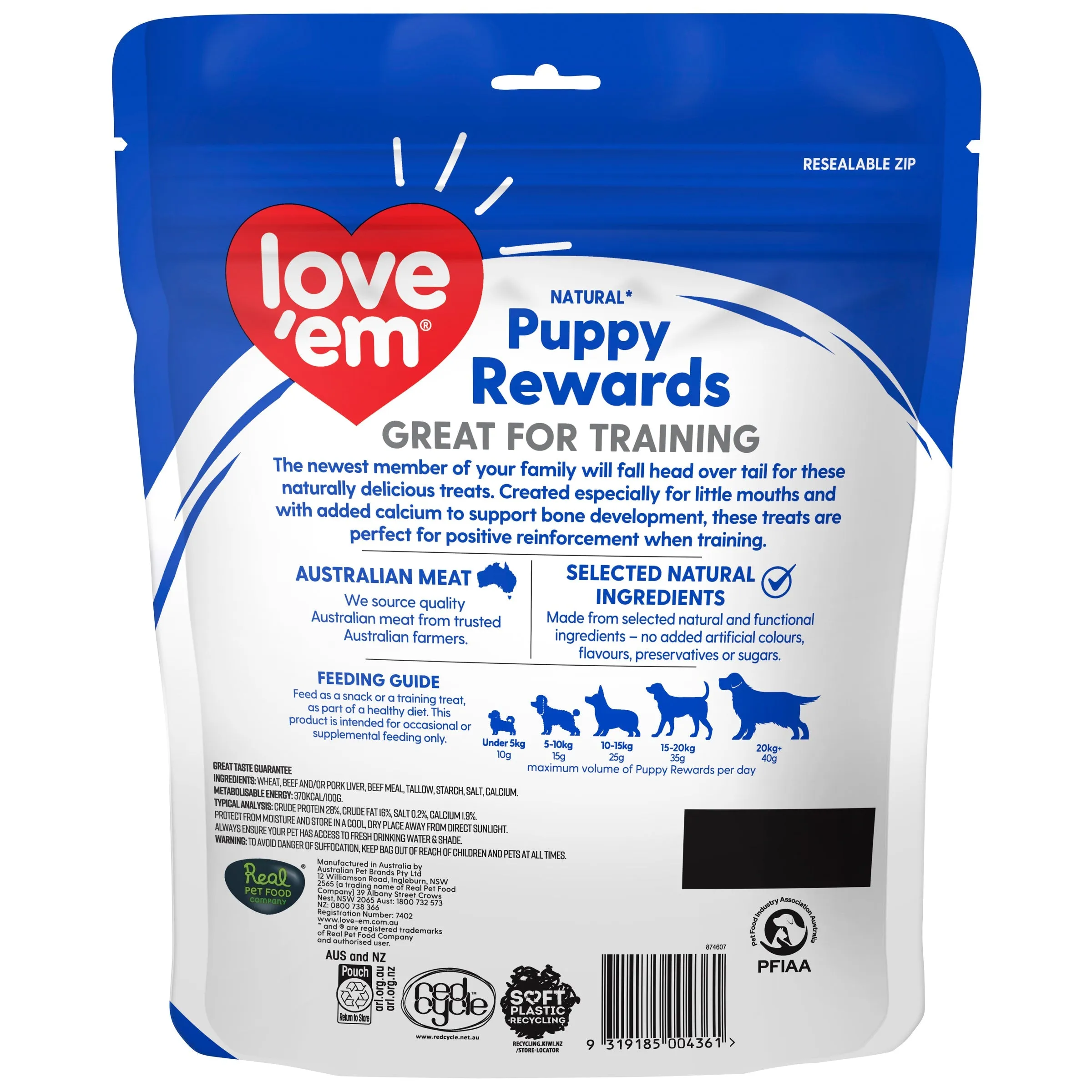 Love Em Liver Puppy Rewards Dog Treats 400g