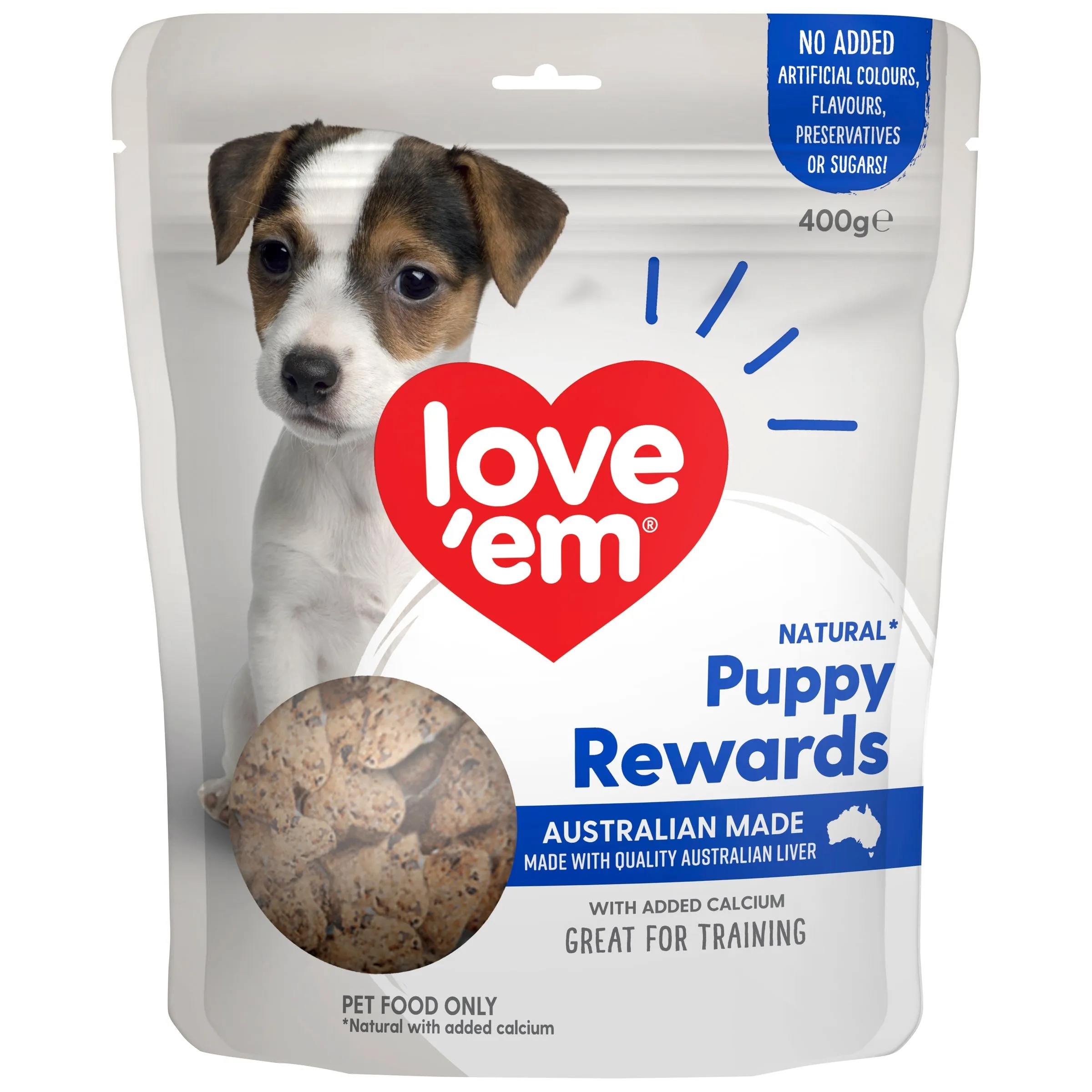 Love Em Liver Puppy Rewards Dog Treats 400g