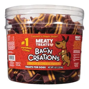 Meaty Treats Bac'n Creations, Bacon & Cheese, 5 lb