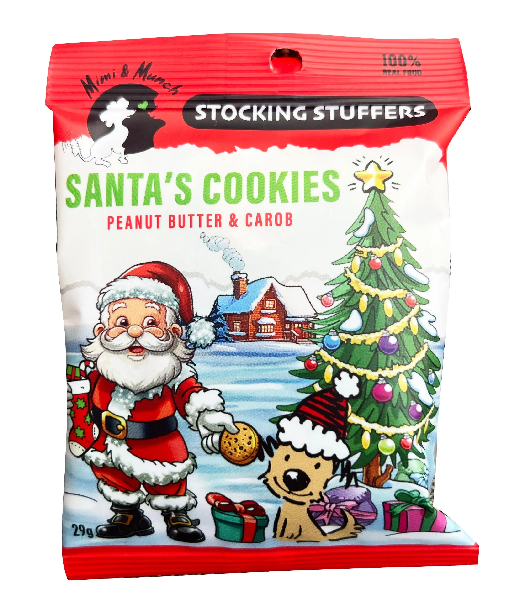 Mimi & Munch Dog Treat Santa's Cookies Stocking Stuffers Strip of 3 Mini Packs 87g