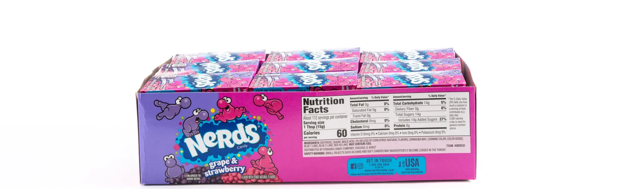 Nerds Grape and Strawberry Candy Bulk Box (1.65 oz, 24 ct.)