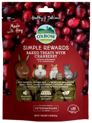 Oxbow Simple Rewards Baked Treats with Cranberry