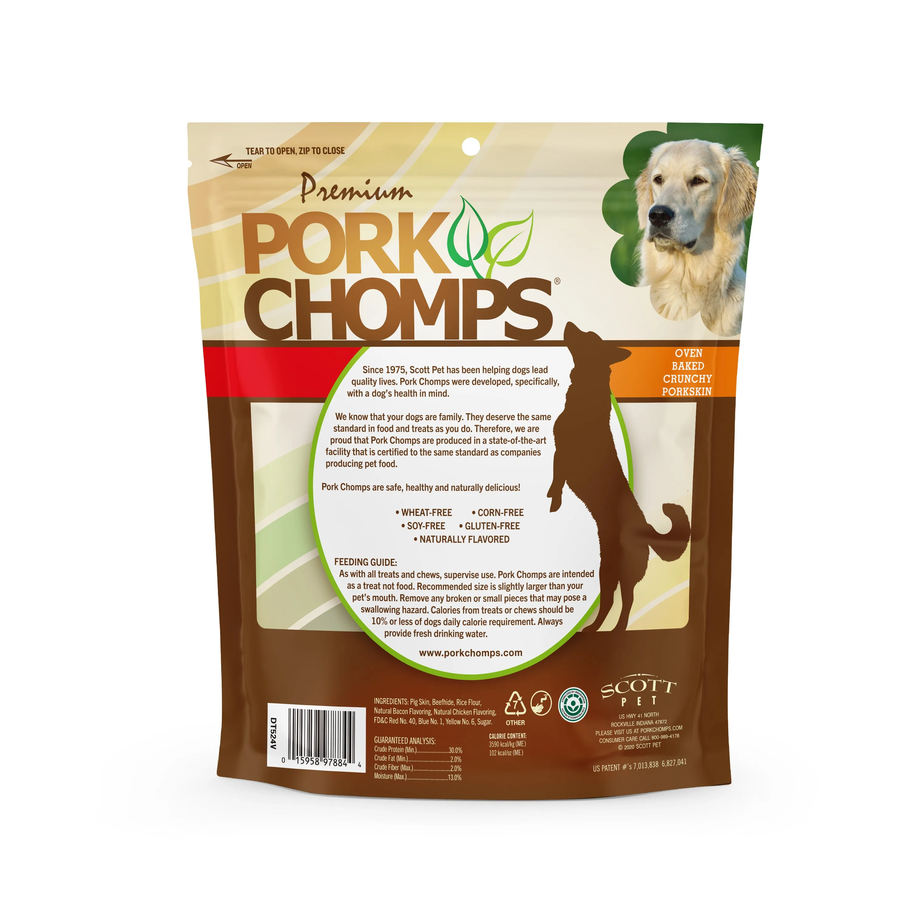 Pork Chomps 4 Assorted Bacon and Chicken Crunchy Bones, 12 count Dog Chews