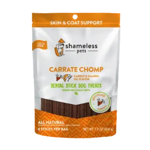 Shameless Pets Carrate Chomp Dental Sticks for Dogs, 7.2oz