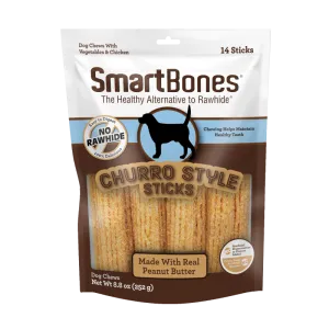 Smartbones Dog Treat Churro and Peanut Butter Large 14pk