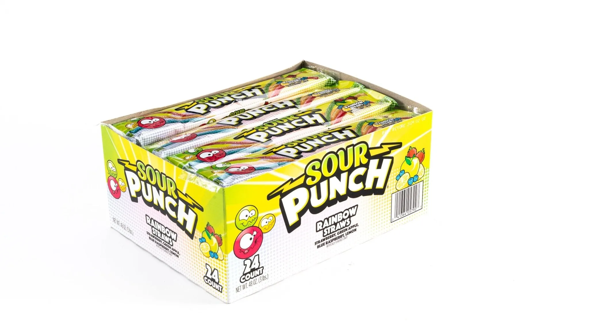 Sour Punch Rainbow Straws Assorted Flavor Bulk Box (2 oz, 24 ct.)